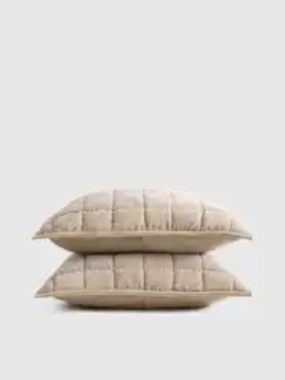 New Cotton Velvet Box Quilted Sham Set of 2 King Light Taupe